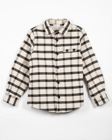 Yell-Oh Egg Nog Plaid Collared Shirt