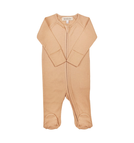 Koalav Light Peach Ribbed Footie