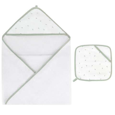 Ely's & Co Pear Hooded Towel + Washcloth Set