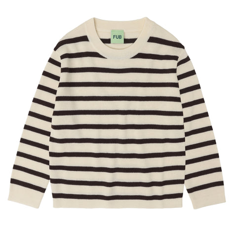 FUB Ecru/Mocha Striped Sweater