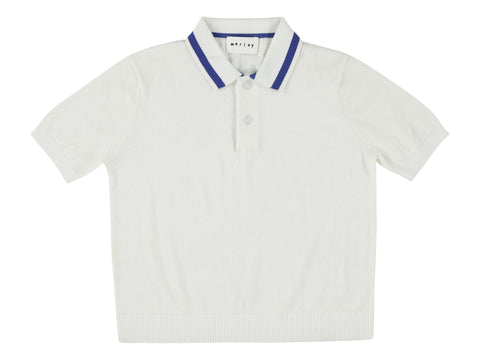 Morley Laser White Utile Boys Knitted Polo