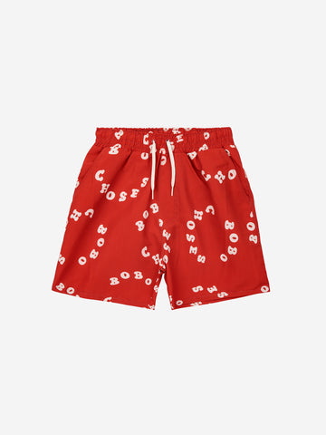 Bobo Choses Red Bobo Circle All Over Bermuda Swim Shorts
