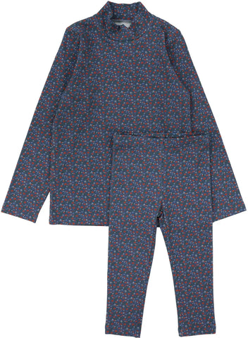 Lil Legs Off Blue/Floral Set