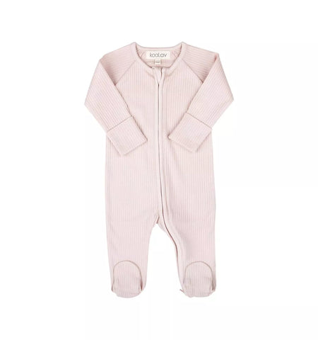 Koalav Powder Pink Footed Onesie