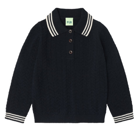 FUB Dark Navy Zigzag Polo