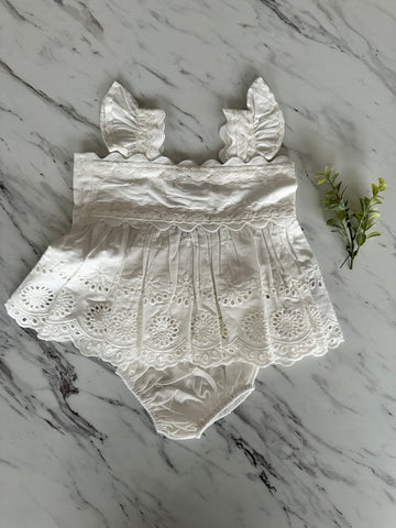 Belati White Tonal Ric Rac Eyelet Set