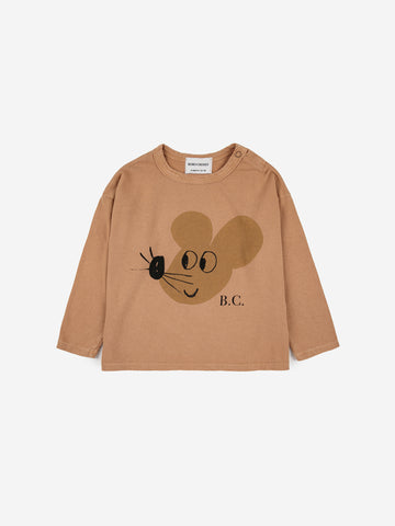 Bobo Choses Baby Light Brown Mouse Long Sleeve T-shirt