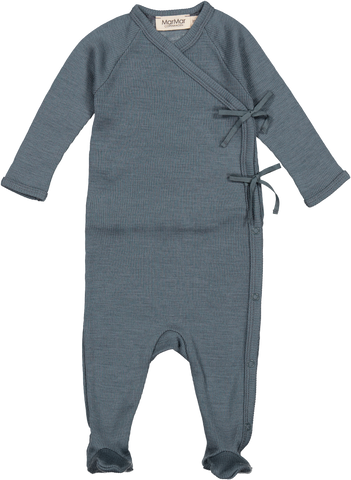 Marmar Copenhagen Stormy Blue Ribbed Wool Rubetta Onesie