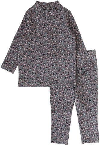 Lil Legs Grey Floral Set