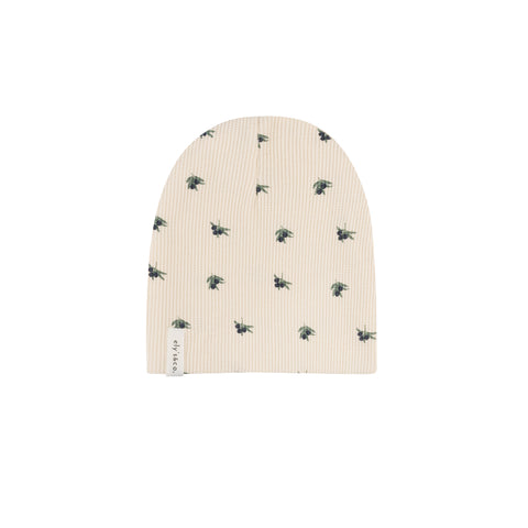 Ely's & Co Navy on Ivory Olive Waffle Beanie
