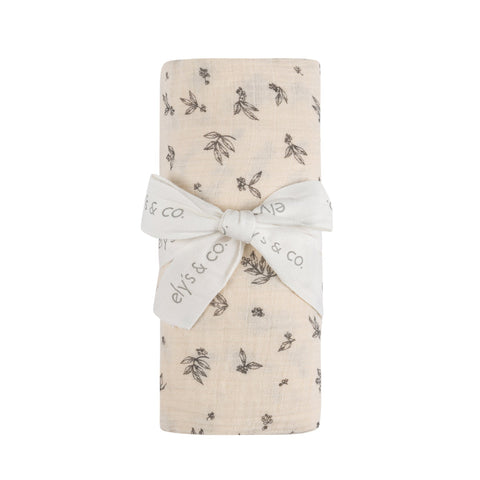 Ely's & Co Charcoal Elderberry Leaf Muslin Swaddle