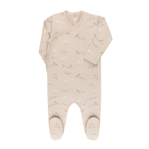 Ely's & Co Tan Vintage Birds Footie
