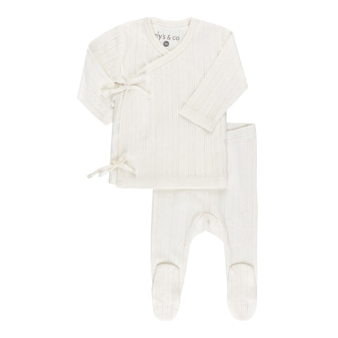 Ely's & Co Cream Pointelle Bris Set
