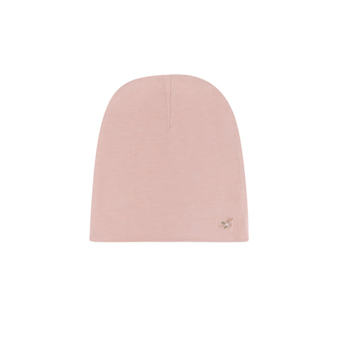 Ely's & Co Pink Embroidered Flower Ribbed Beanie