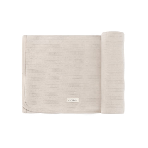 Ely's & Co Tan Pointelle Blanket