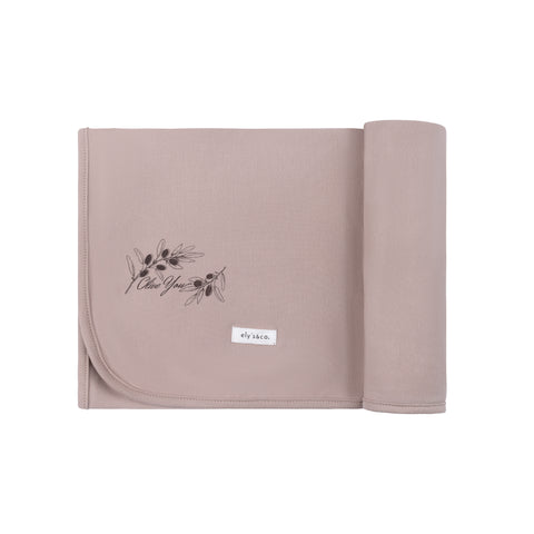 Ely's & Co Mauve French Terry Olive You Blanket