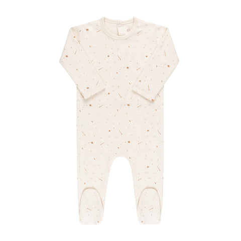 Ely's & Co Ivory Nougat on Cream Celestial Brushed Cotton Footie