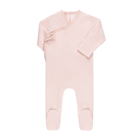Ely's & Co Baby Pink Velour Kimono Footie