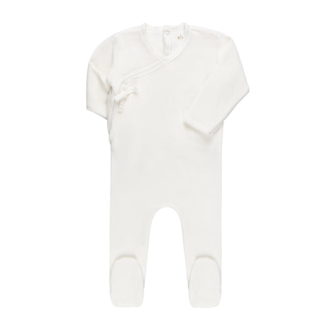 Ely's & Co Ivory Velour Kimono Footie