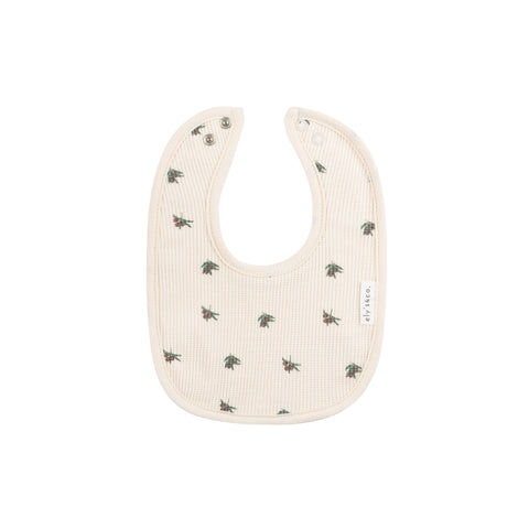 Ely's & Co Plum on Ivory Waffle Olive Bib