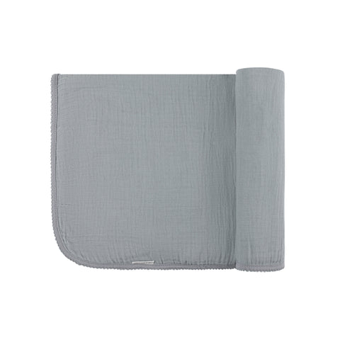Ely's & Co Blue Velour Kimono Swaddle Blanket