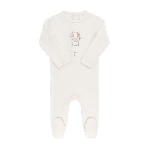 Ely's & Co Pink on Ivory Hot Air Balloon Footie