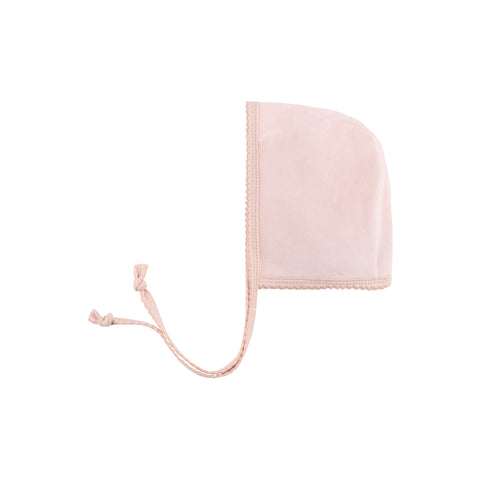 Ely's & Co Baby Pink Velour Kimono Bonnet