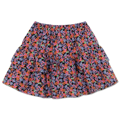 Repose Long Floral Ruffle Skirt