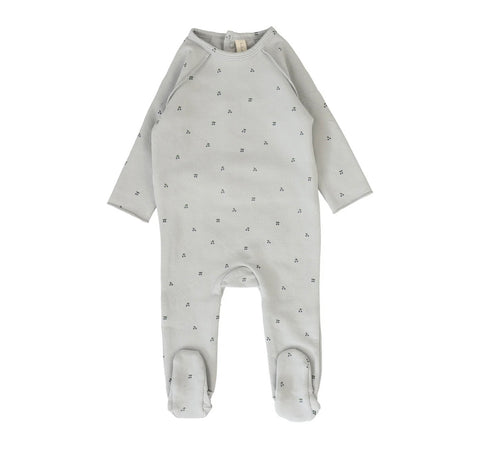 Lilette Pale Blue Cherry Print Footie