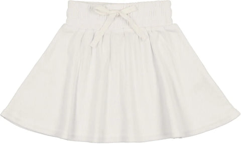 Lil Legs Pure White Ribbed Skirt