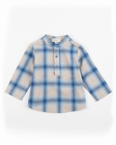 Yell-Oh Blue Quartz Check Plaid Tunic