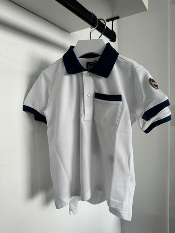 Colmar White/Dark Blue/Adobe Pocket Polo