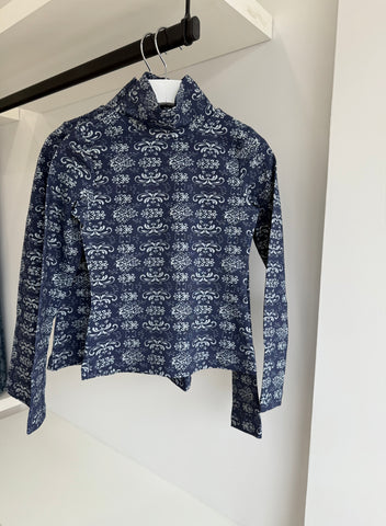 Steph Fleur de Lis Jersey Turtleneck