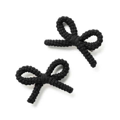 Halo Luxe Black Juliana Textured Knit Double Clip Set