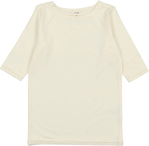 Lil Legs Cream Three Quarter Sleeve Bamboo Tee