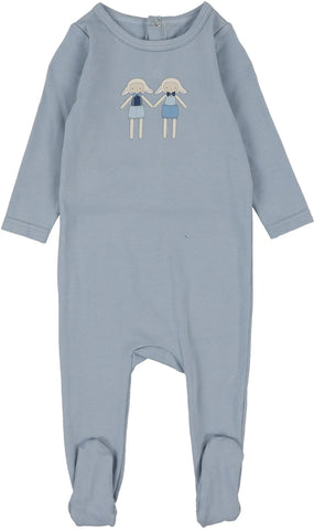 Lil Legs Dusty Blue Lamb Footie