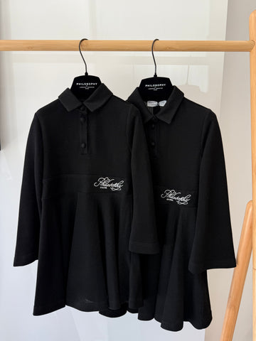 Philosophy Black Collar N Logo Dress