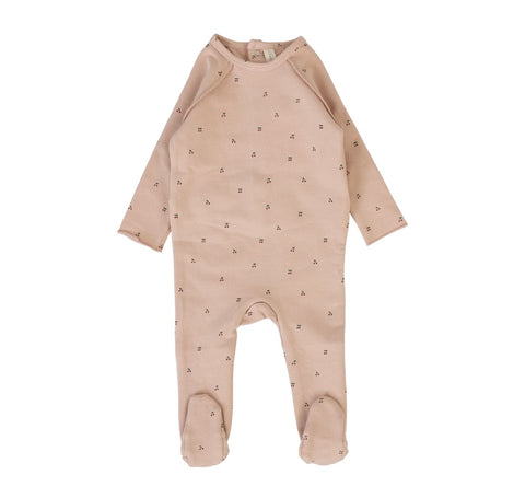 Lilette Dusty Pink Cherry Print Footie