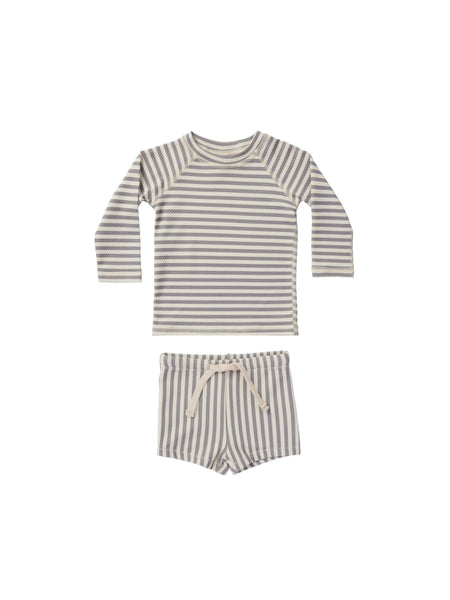 Quincy Mae Lagoon Stripe Finn Rashguard + Short Set