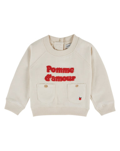 Emile et Ida Baby Cream Embroidered Sweatshirt
