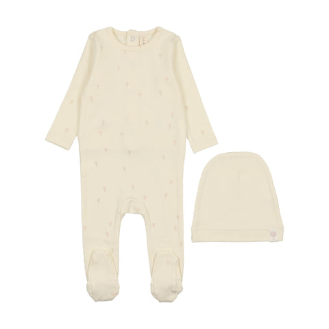 Lilette Cream/Taupe All Over Hot Air Balloon Footie Set
