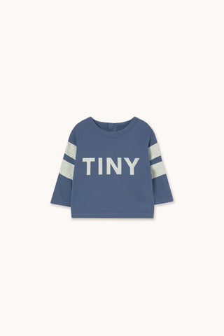 Tinycottons Blue Stripes Logo Baby Tee