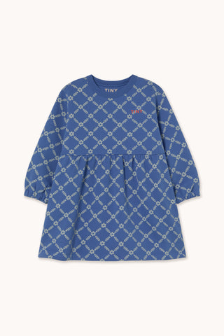 Tinycottons Blue Flower Grid Dress