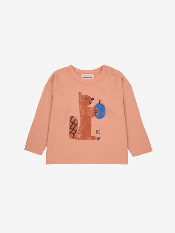 Bobo Choses Baby Light Brown Hungry Squirrel T-shirt