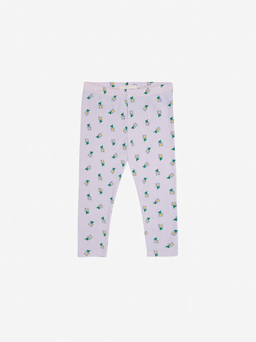 Bobo Choses Baby Lavender Pansy Flower All Over Leggings