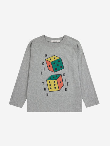 Bobo Choses Heather Grey Roll The Dice T-shirt