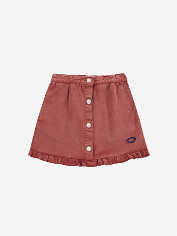 Bobo Choses Brown Tic Tac Toe Ruffled Skirt