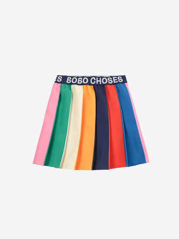 Bobo Choses Multicolor Color Block Pleated Skirt