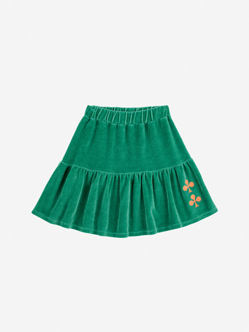 Bobo Choses Green Clover Velvet Skirt