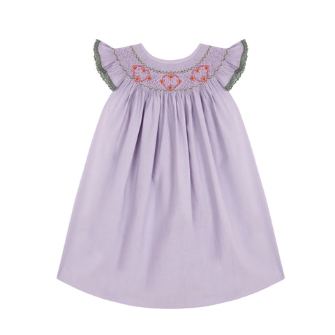 Birinit Purple Lilly Smocked Dress